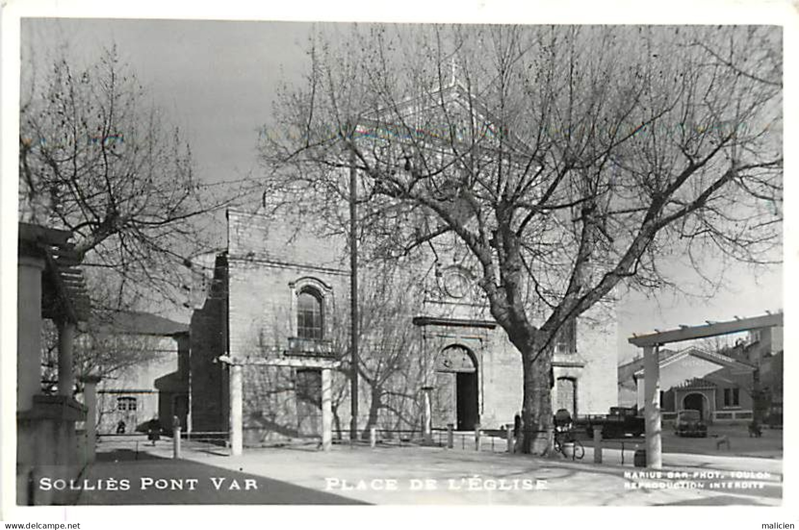 Var -ref-B844- Solliès Pont - Place De L Eglise - Edit Marius Bar Phot. - Toulon - - Sollies Pont