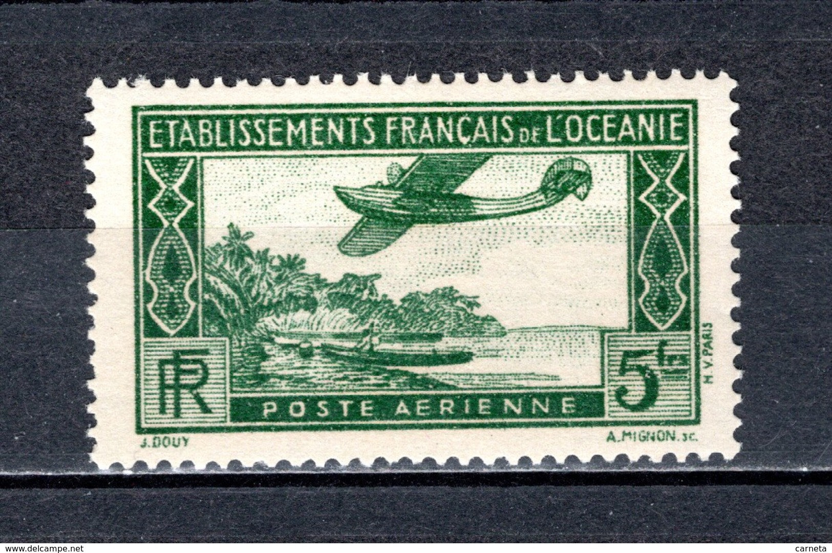 OCEANIE PA  N° 1   NEUF SANS CHARNIERE COTE 1.30€    AVION PIROGUE - Blocks & Sheetlets