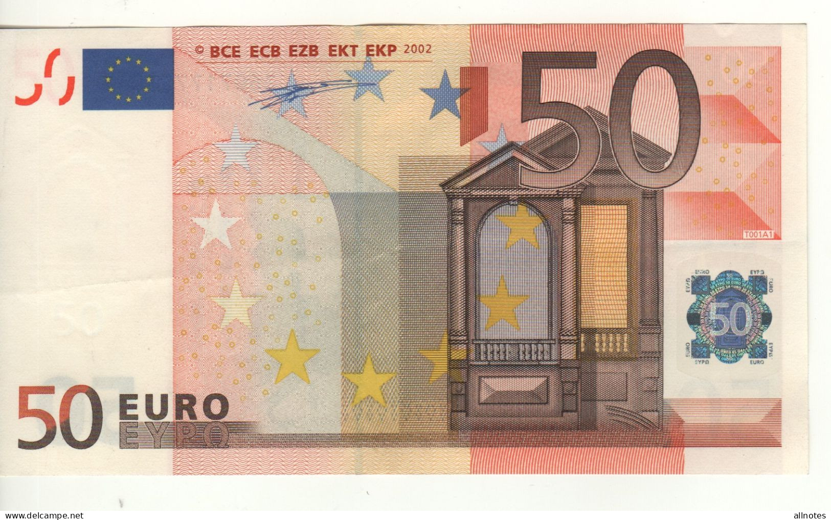 50 EURO  "Z"  BELGIO   Firma Duisenberg     T 001 A1  Z6     /    XF - 50 Euro