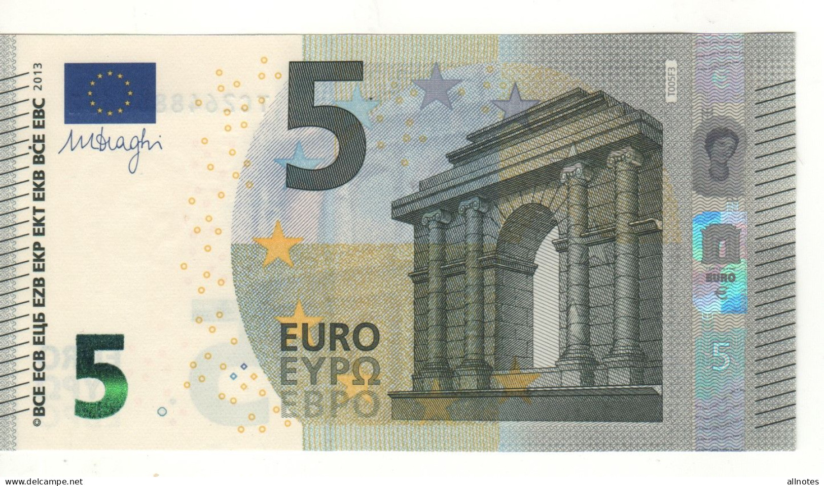 5 EURO  "Ireland"    DRAGHI    T 005 F3    TC2648860643  /  FDS - UNC - 5 Euro