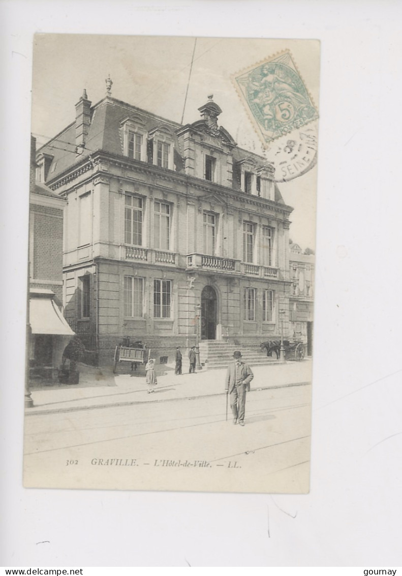 Le Havre-Graville : Graville L'Hotel De Ville (cp N°302 LL Animée) - Graville