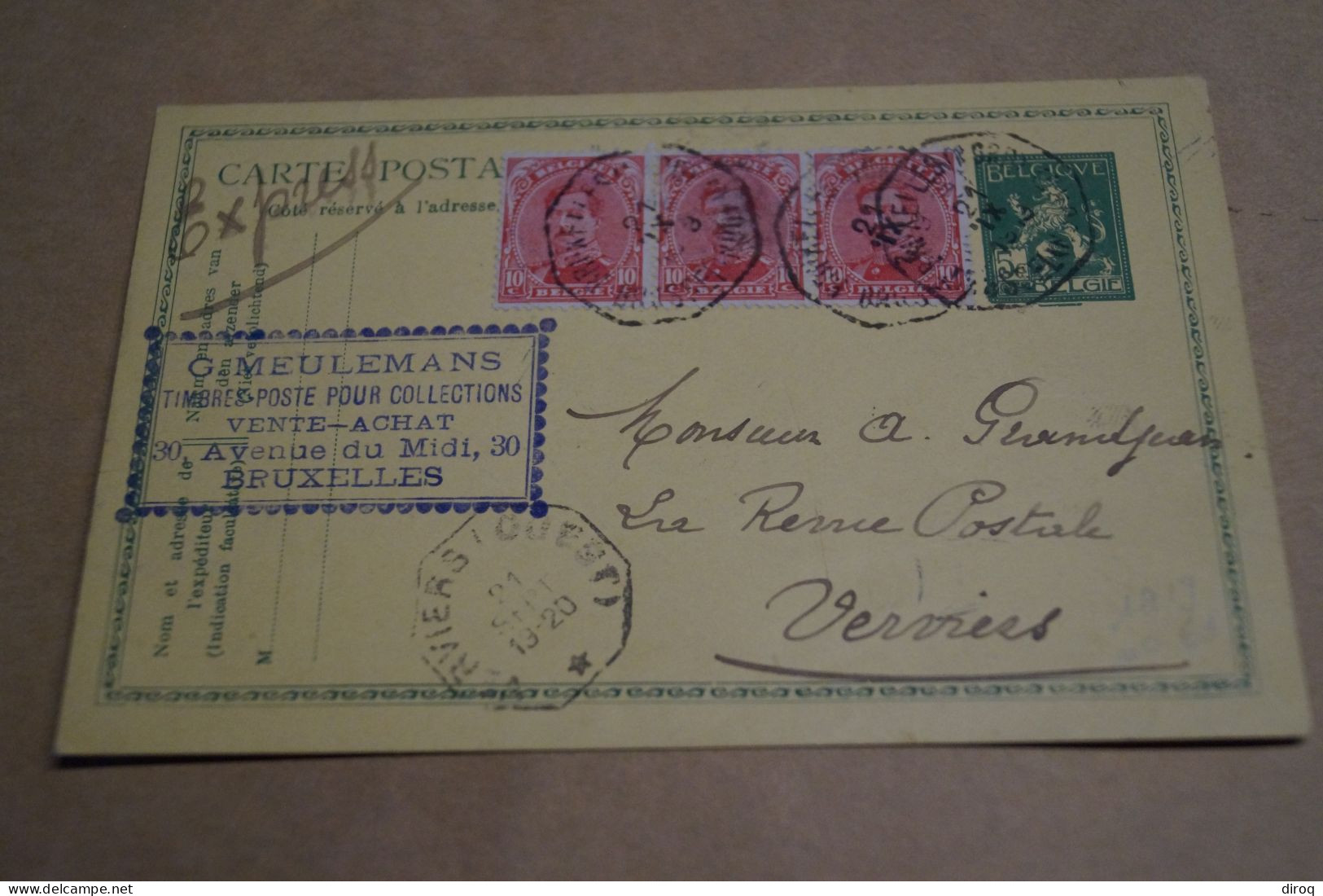 Superbe Envoi EXPRESS De Meulemans,1919 ? à Identifier,superbe Oblitération,pour Collection - Covers & Documents