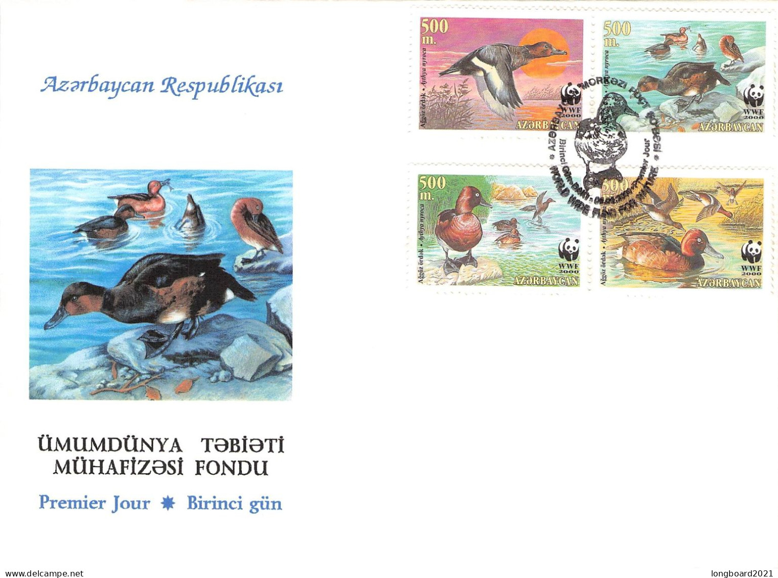 AZERBAIJAN - FDC WWF 2000 - DUCK / 4196 - Azerbaiján