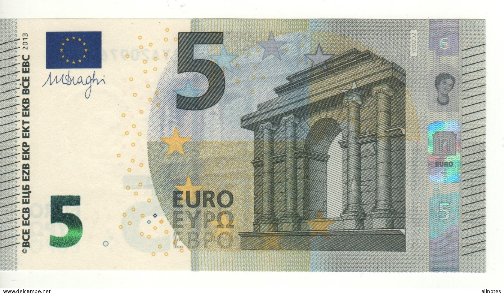 5 EURO  "Greece"   DRAGHI   Y 002 D2    YA2097649412  /  FDS - UNC - 5 Euro