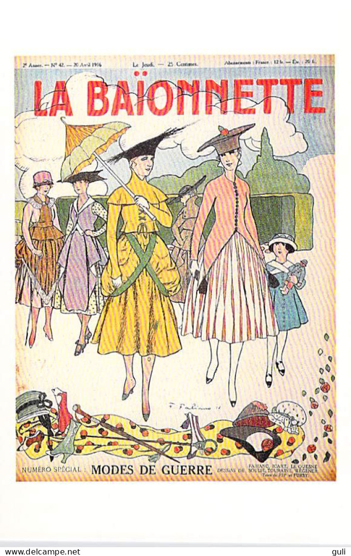 MODE-La BAIONNETTE Carte Postale Reproduction Revue  Journal De 1916 MODES DE GUERRE (Kharbine-Tapabor) CPM NEUVE - Mode