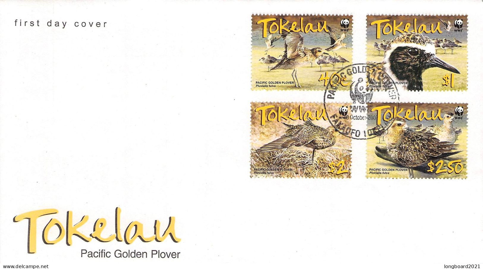 TOKELAU - FDC WWF 2007 - GOLDEN PLOVER / 4198 - Tokelau