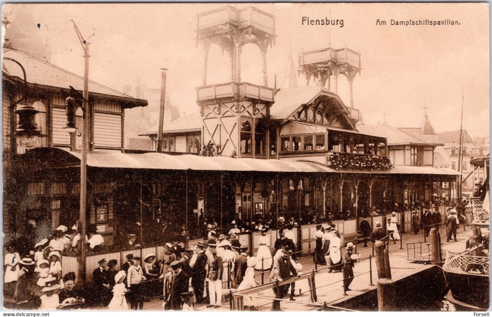 Flensburg , Am Dampfschiffpavillion (Feldpost 1915) - Flensburg