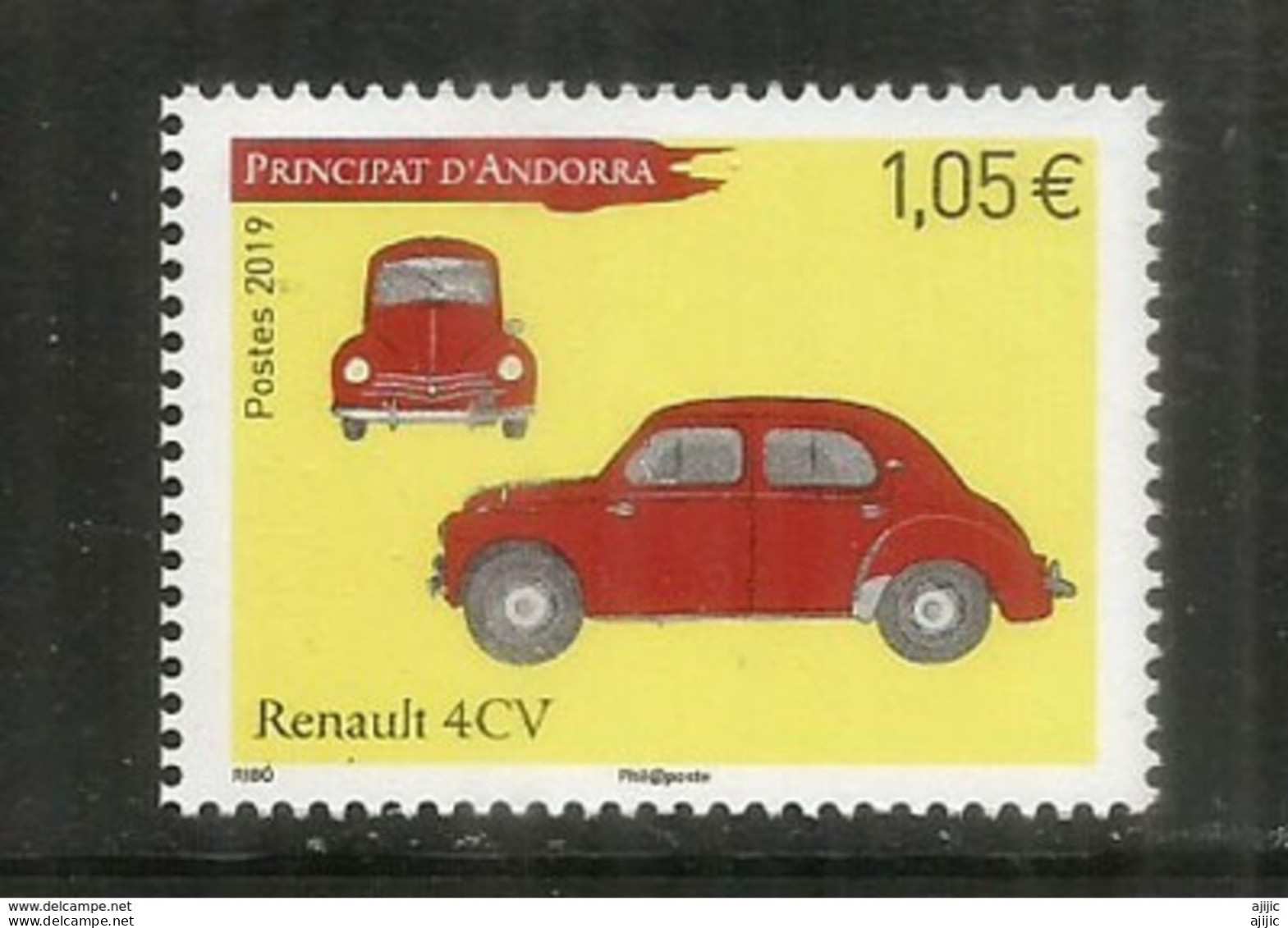 ANDORRA. Renault 4CV, Année 1947. Un Timbre Neuf ** - Unused Stamps
