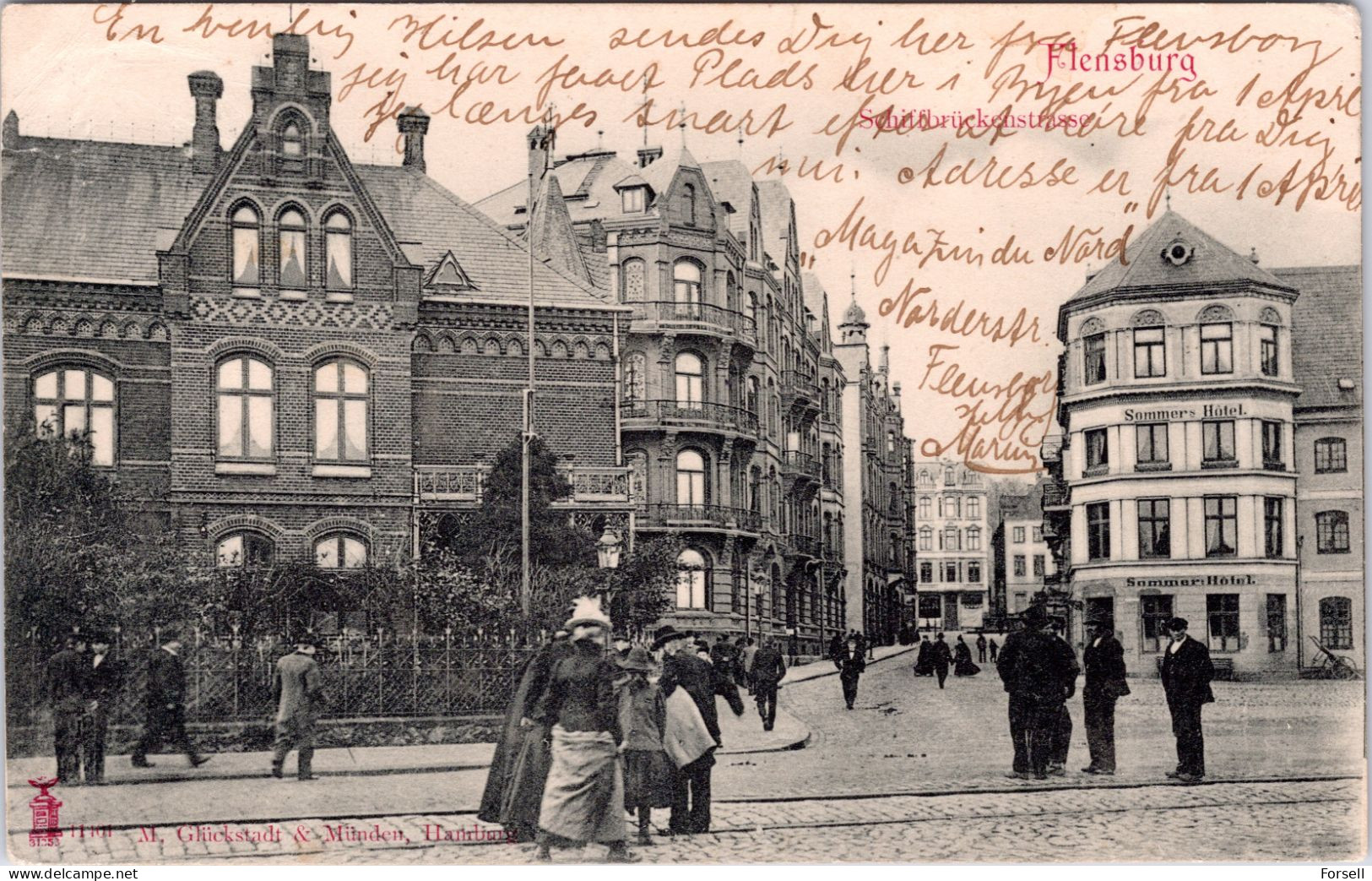 Flensburg , Schiffbrückenstrasse (1904) - Flensburg