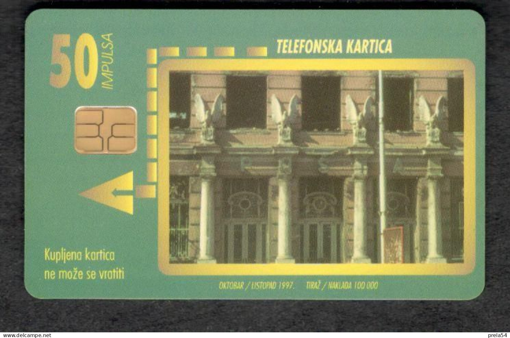 Bosnia Sarajevo -  Building Of Obala Post Used Chip Card - Bosnien