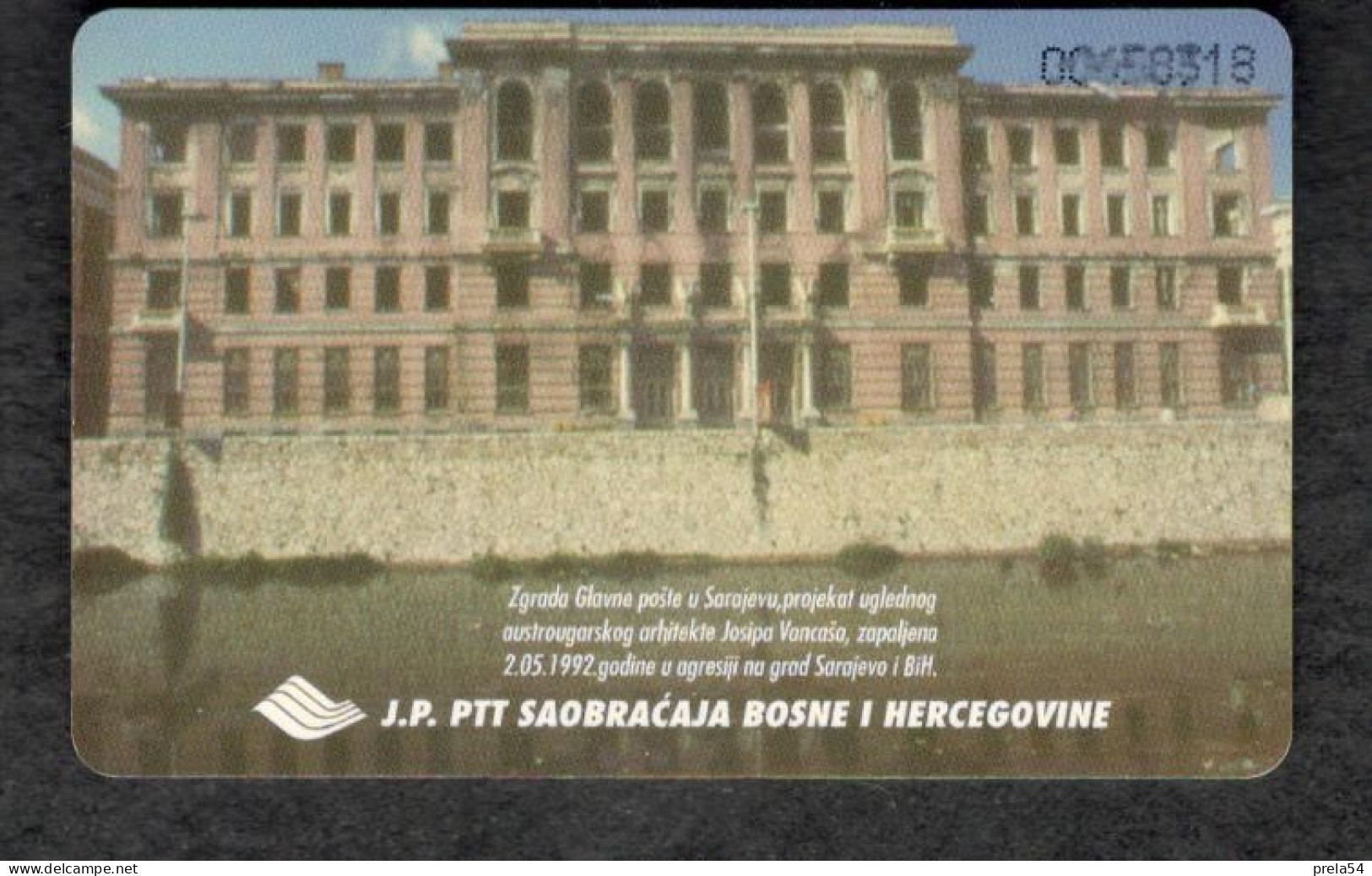 Bosnia Sarajevo -  Building Of Obala Post Used Chip Card - Bosnië