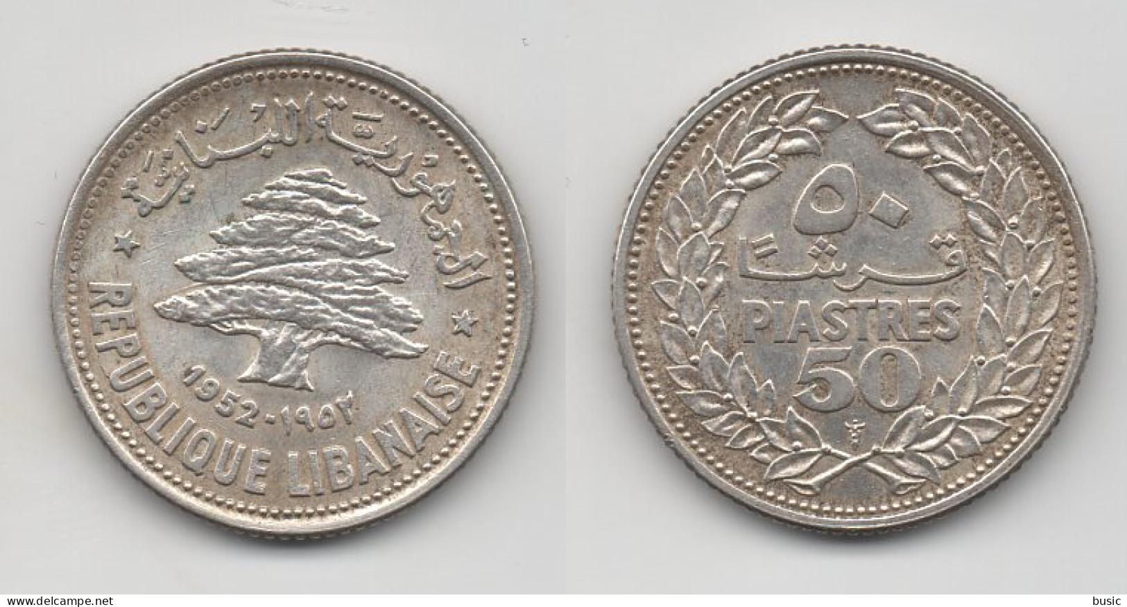 +  LIBAN + 50 PIASTRES 1952 + - Lebanon