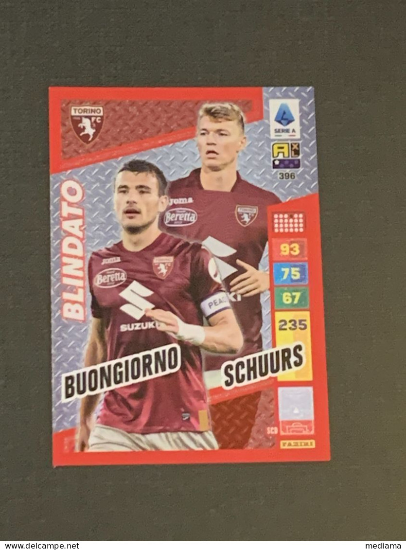 CARD PANINI ADRENALYN XL CALCIATORI 23 24 BLINDATO BUONGIORNO SCHUURS SALERNITANA - Otros & Sin Clasificación