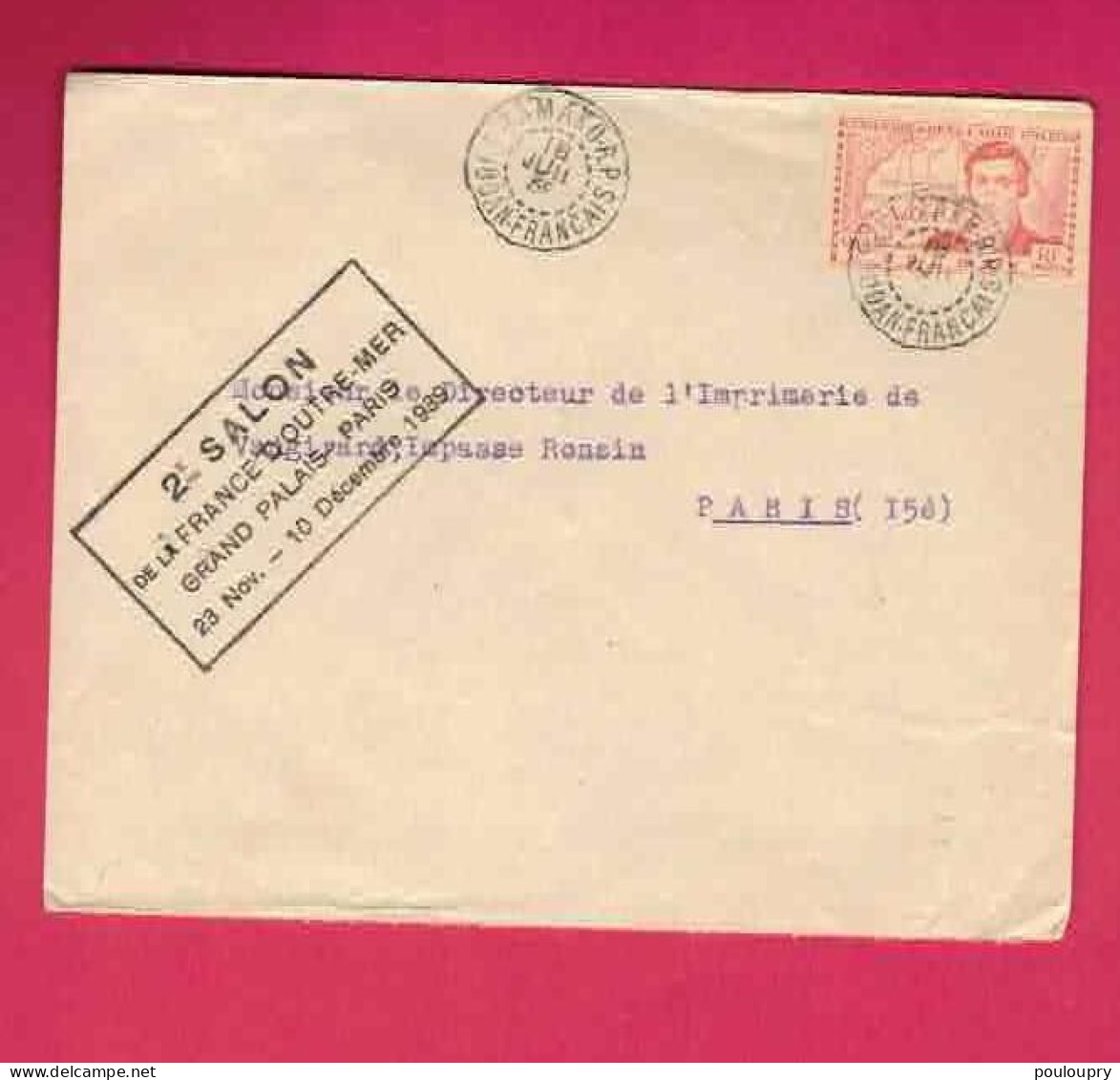 Lettre De 1939 Pour La France - YT N° 100 - René Caillié - Briefe U. Dokumente