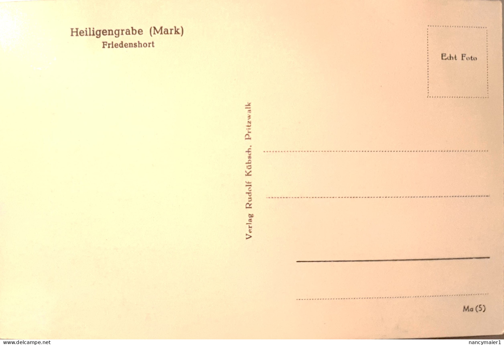 Heiligengrabe (Markt) Friedenshort S/w - Heiligengrabe