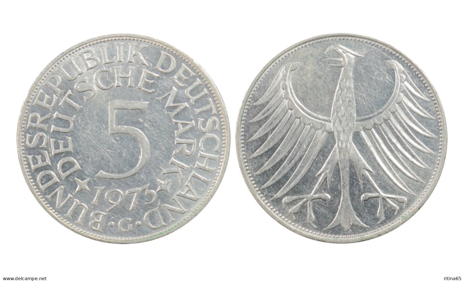 GERMANIA !!! 5 MARK 1973 G IN ARGENTO KM# 112 - 5 Marcos
