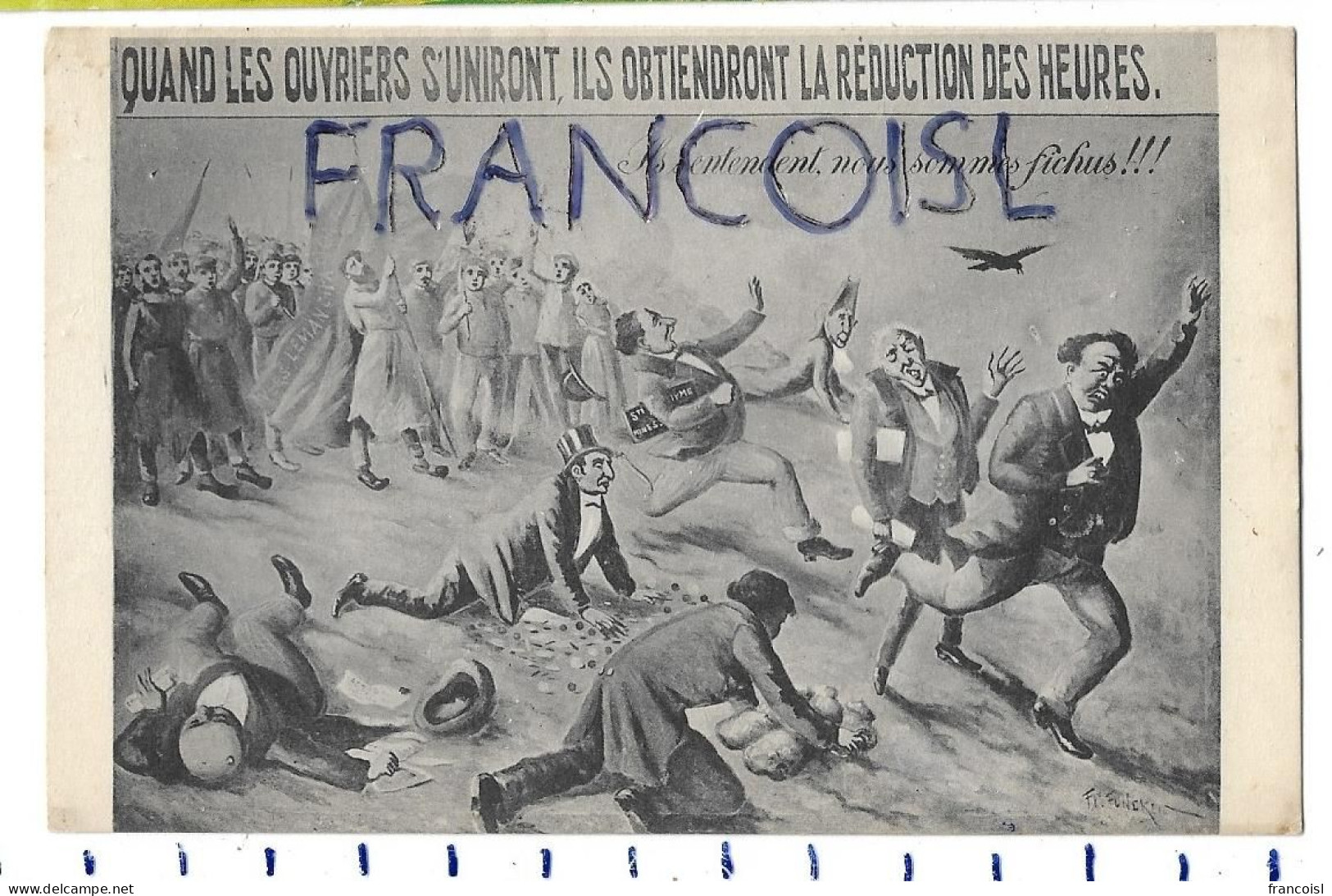 Caricature. Manifestation D'émancipation Des Ouvriers: "Quand Les Ouvriers S'uniront..." Par Fred Funcken (1921-2013) - Manifestazioni