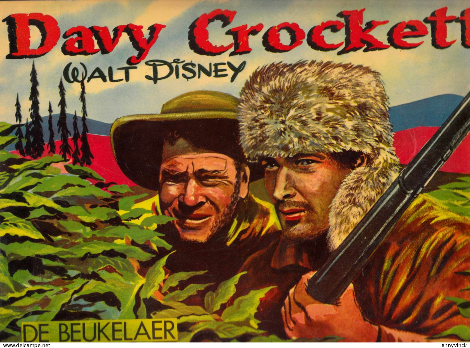 Album Disney "Davy Crockett " Onvolledig 56/100 Prentjes Aanwezig Uitgave De Beukelaer (zeldzaam) - De Beukelaer