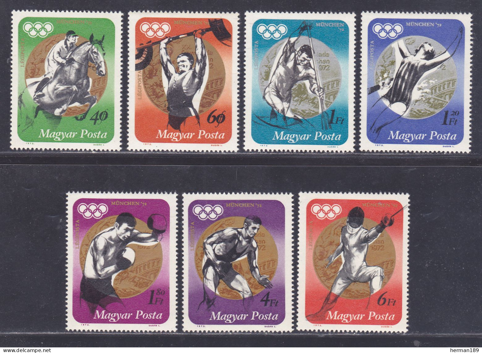 HONGRIE AERIENS N°  353 à 359 ** MNH Neufs Sans Charnière, TB (D6057) Jeux Olympiques - 1973 - Ongebruikt