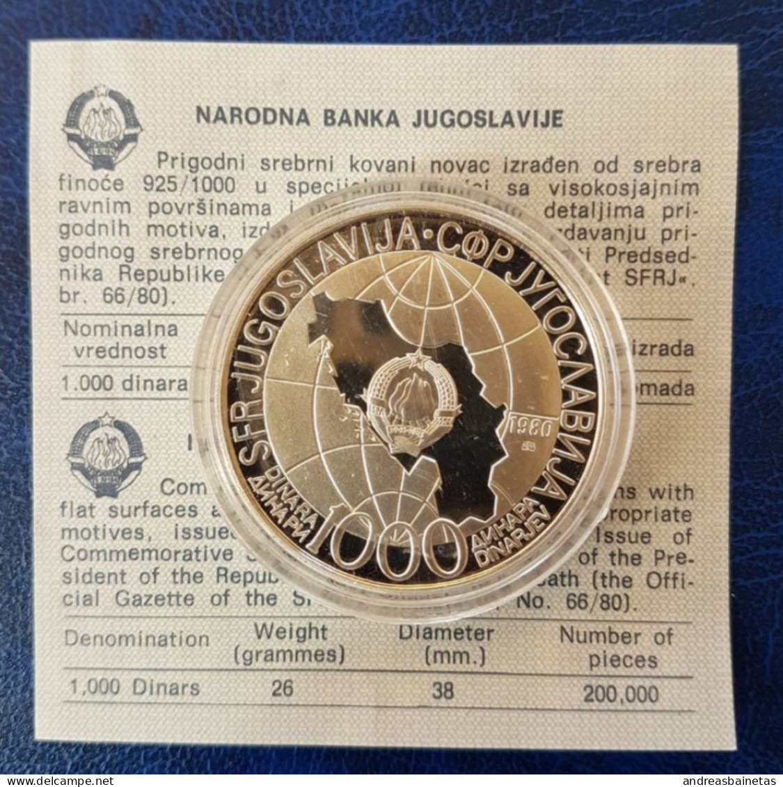 Coins Yugoslavia 1980 1000 Dinara Tito's Death ZM KM# 78a Schön# 74a - Yougoslavie