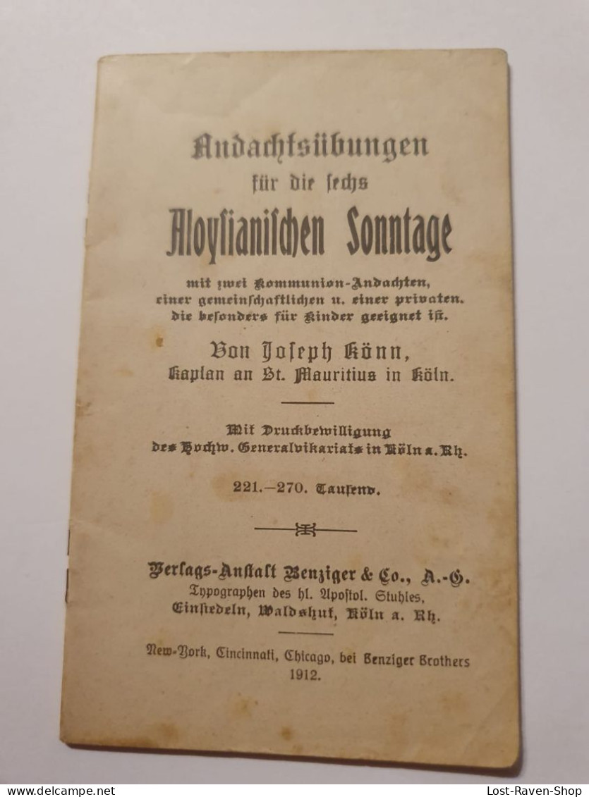 Andachtsübungen Für Die Sechs Aloysianische Sonntage - Cristianismo