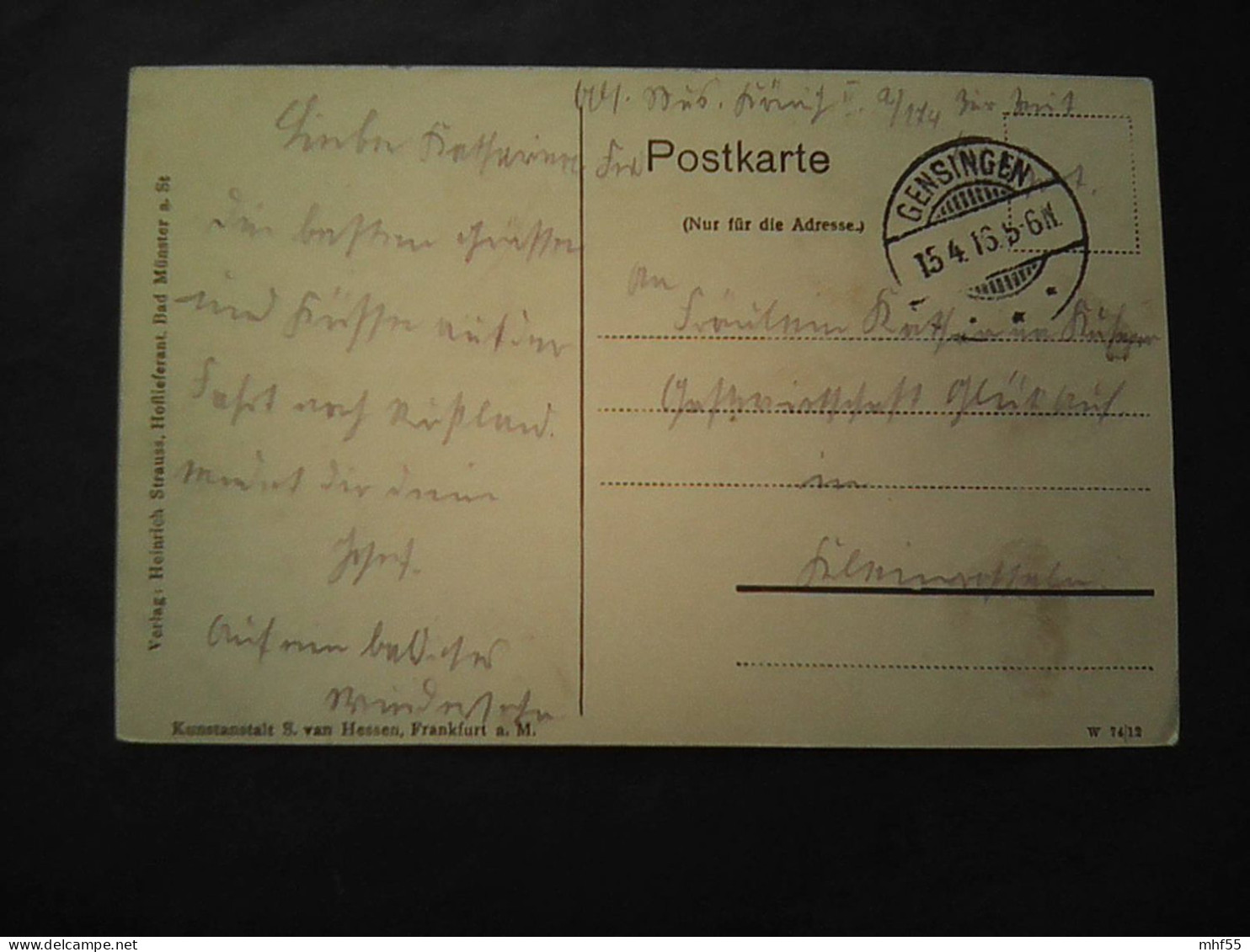 NAK D3 Bad Münster. 1916.Hotel Bellevue. Feldpost - Bad Muenster A. Stein - Ebernburg