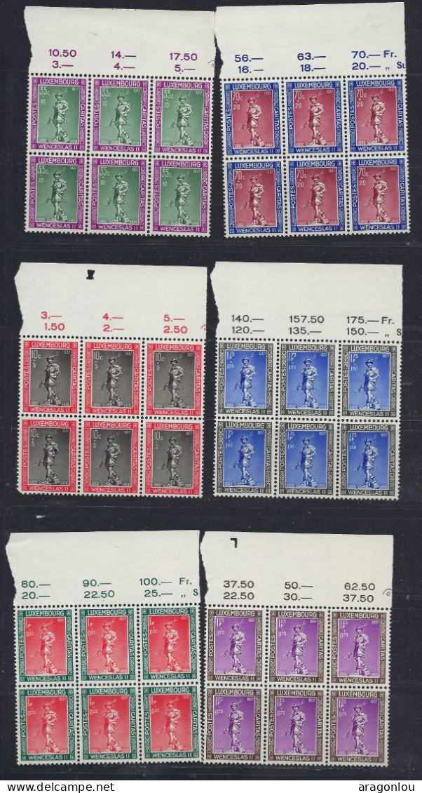 Luxembourg - Luxemburg - Timbres - Blocs à 6 Timbres   Wencelas   1937 - Blocs & Feuillets