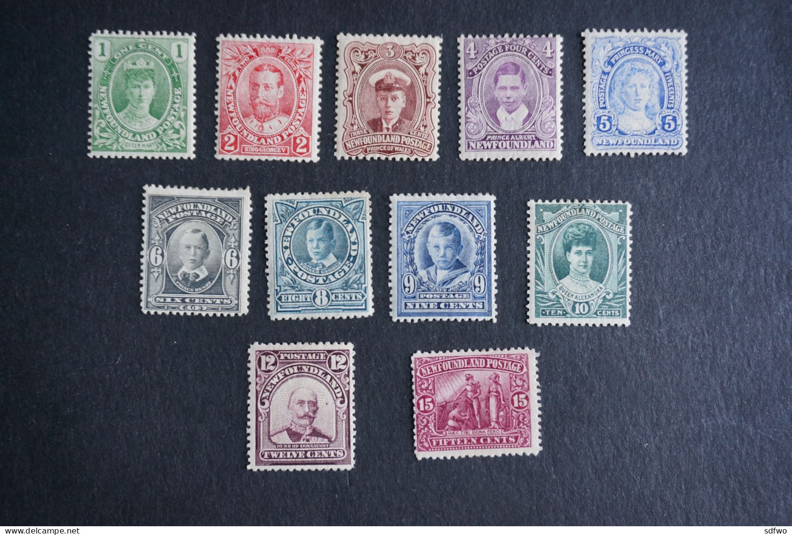 (G) Newfoundland Canada Stamps 1911 Royal Family Issue - # 104-14 (MH) - 1865-1902