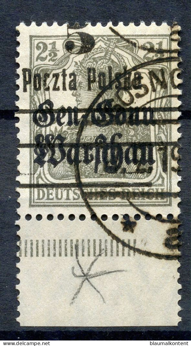 Poland -Pologne-Polen Fischer Nr 8 Error  B 4 Fehlender Balken - Used Stamps
