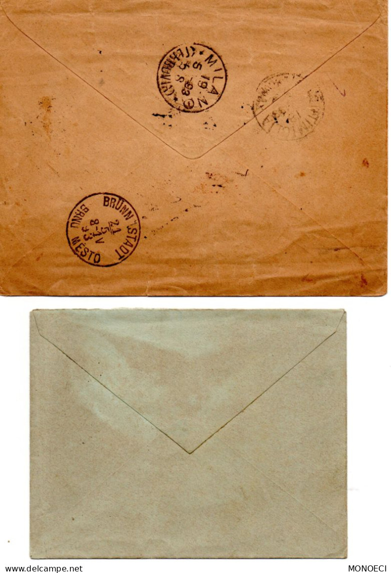 MONACO -- MONTE CARLO -- Entier Postal -- Enveloppes -- Prince Albert 1er -- 5 C.& 15 C. 1892 - Postwaardestukken