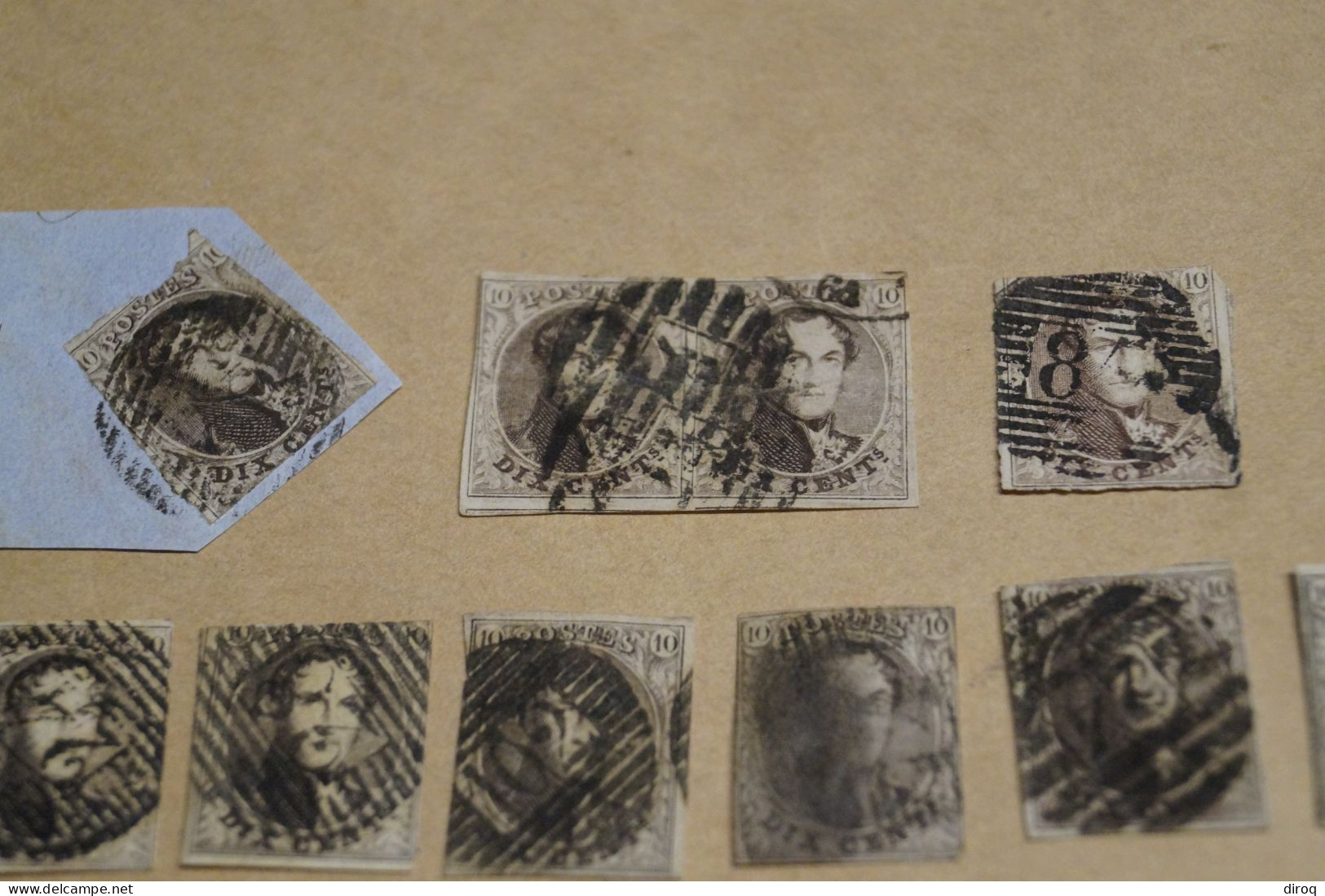 RARE Lot De 47 Timbres Non Dentelés,1860-1861,oblitérations De Bureau De Poste à Identifier,timbres - 1858-1862 Medaglioni (9/12)