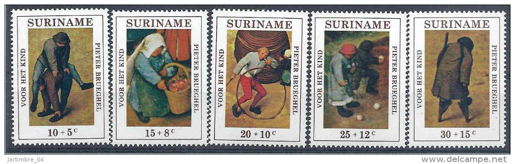 1971 SURINAM  546-50**  Tableaux Brueghel, Jeux - Suriname