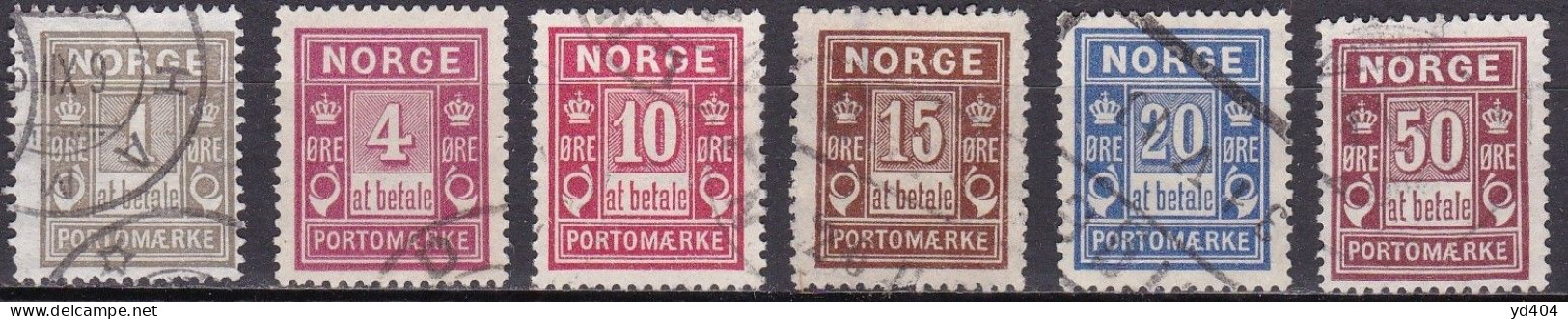 NO705 – NORVEGE - NORWAY – POSTAGE DUE – 1898-1915 – SC # J1/6 USED 11 € - Usados