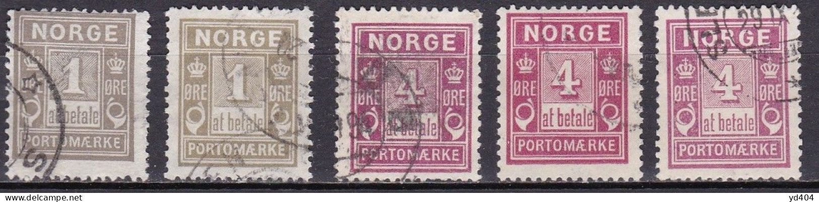 NO707 – NORVEGE - NORWAY – POSTAGE DUE / SHADES – 1898-1915 – MI # 1/2 USED 19,50 € - Gebruikt