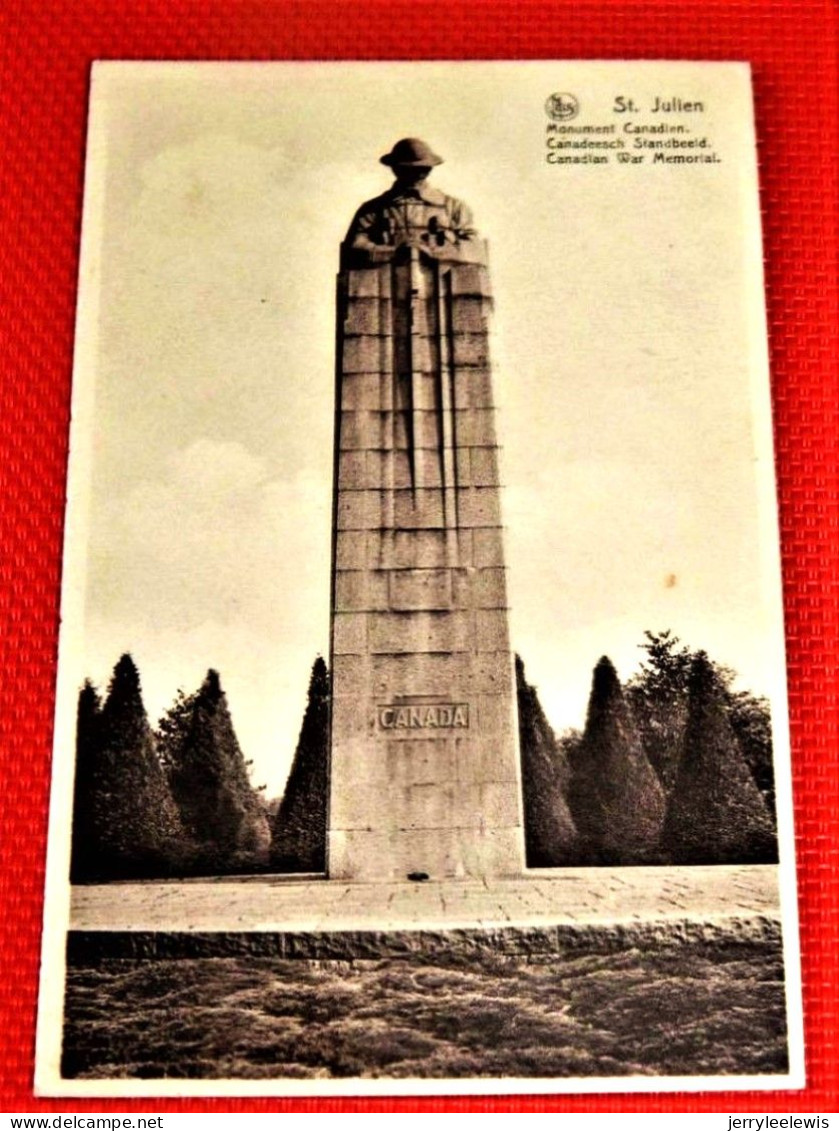 MILITARIA - LANGEMARK - SINT-JULIAAN   - Canadeesch  Standbeeld  - Monument Canadien - Canadian War Memorial - Langemark-Poelkapelle