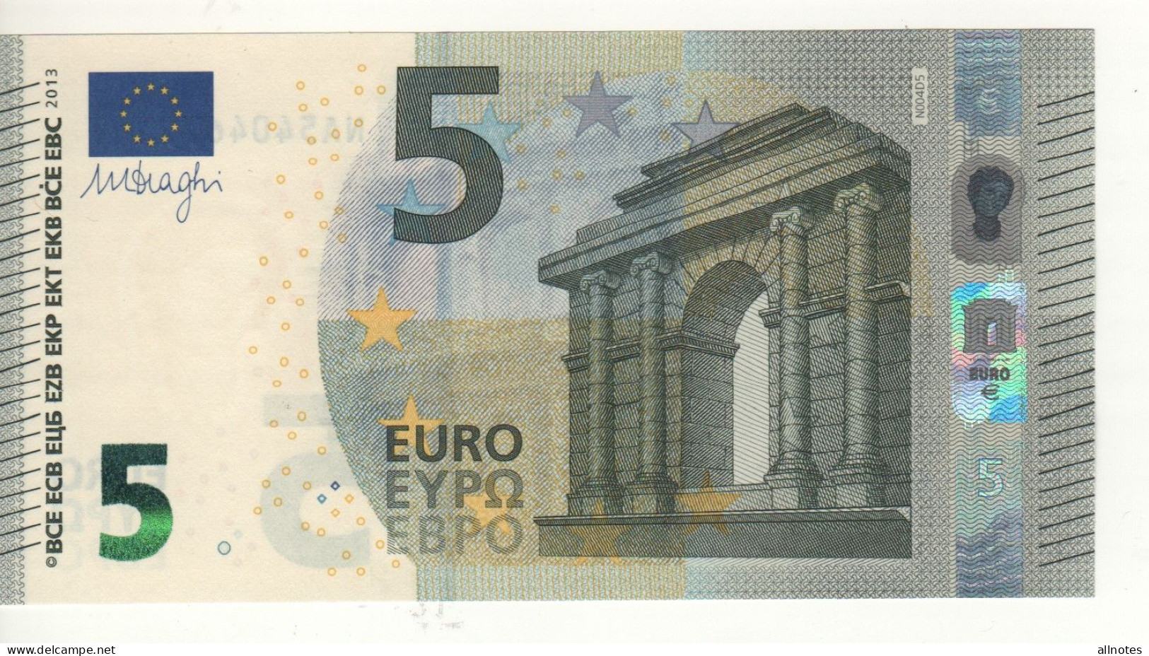 5 EURO  "Austria"     DRAGHI    N 004 D5     NA5404672144  /  FDS - UNC - 5 Euro