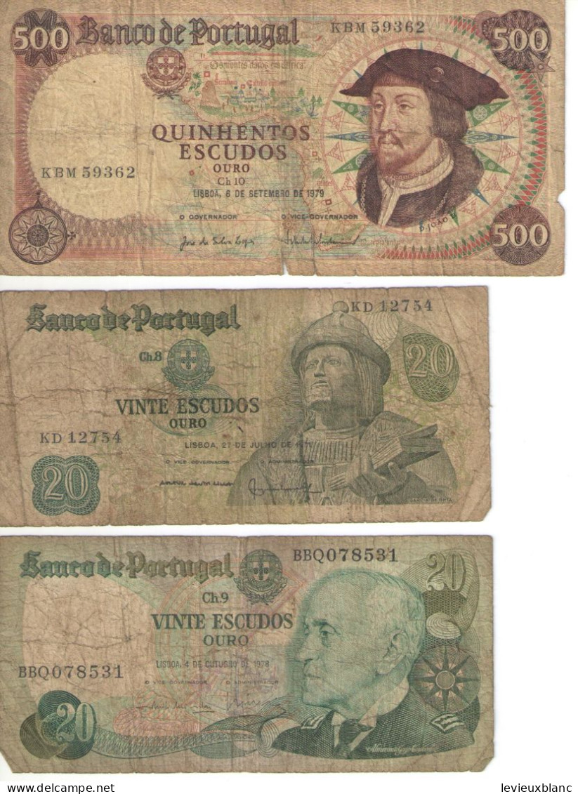 Billets Anciens X 4 / Banco De Portugal/500-20-20-20 Ouro/Escudos/ 1964-1971-1978-1979            BILL267 - Portugal