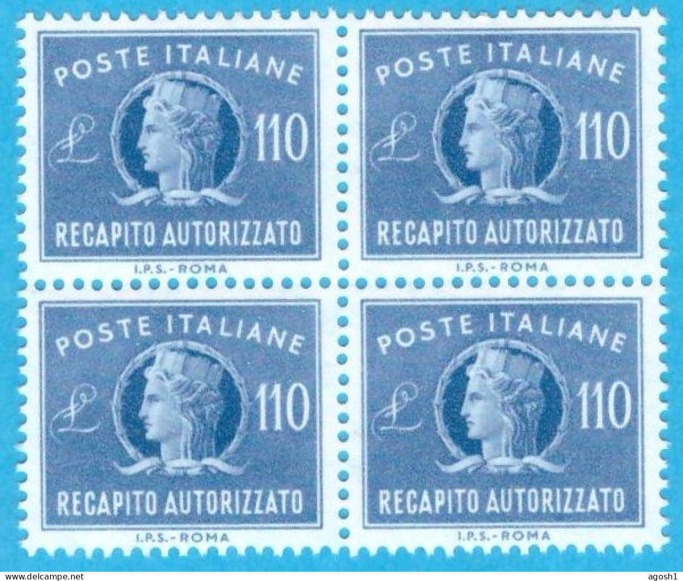 ZBRAQ77001 ITALIA 1977 RECAPITO AUTORIZZATO QUARTINA NUOVA MNH ** - Steuermarken