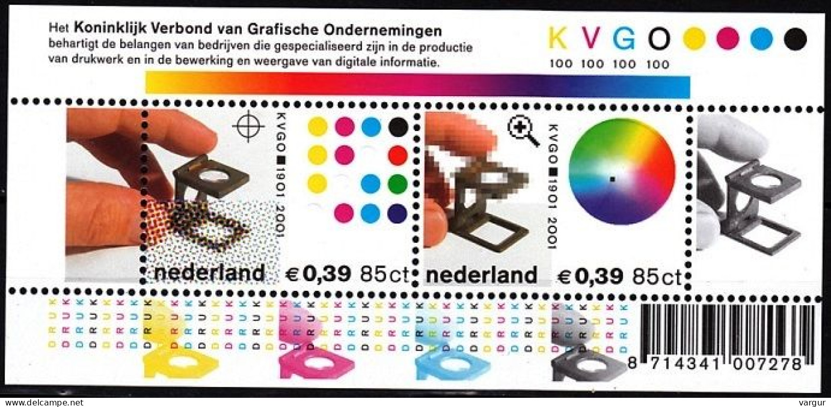 NETHERLANDS / NEDERLAND 2001 Royal Printers Union - 100. S/sheet, MNH - Incisioni