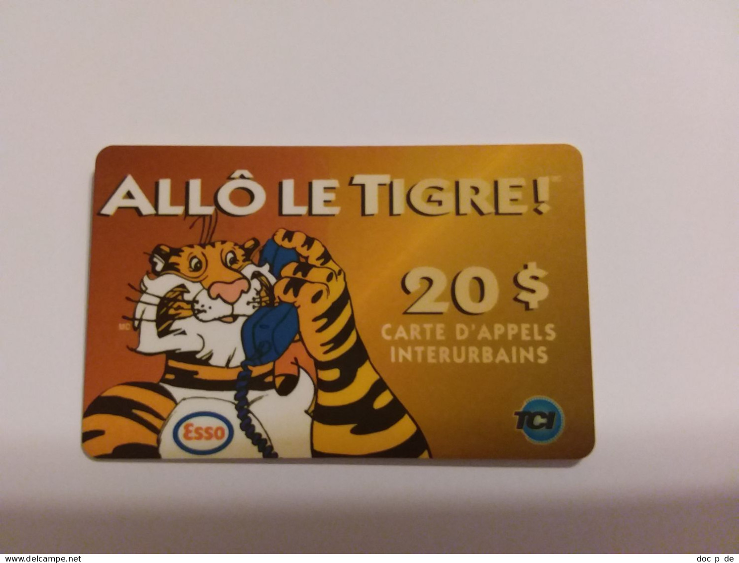 Prepaid Card Calling Card  - Esso Tiger  - TCI - Kanada