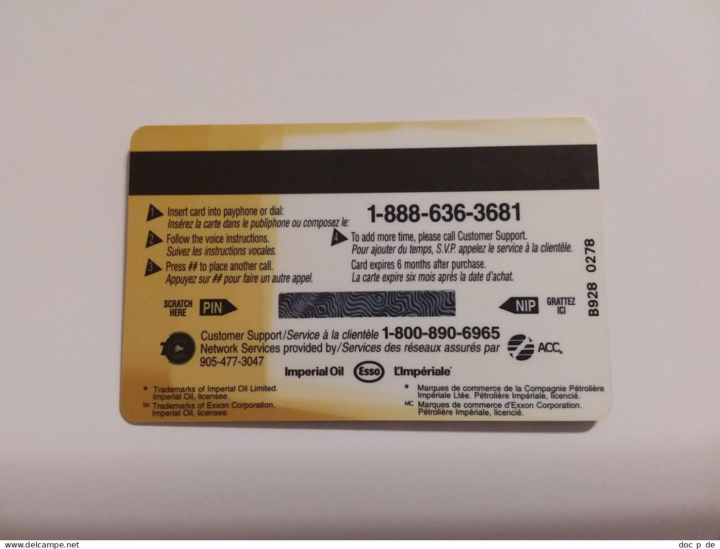 Prepaid Card Calling Card  - Esso Tiger  - TCI - Kanada