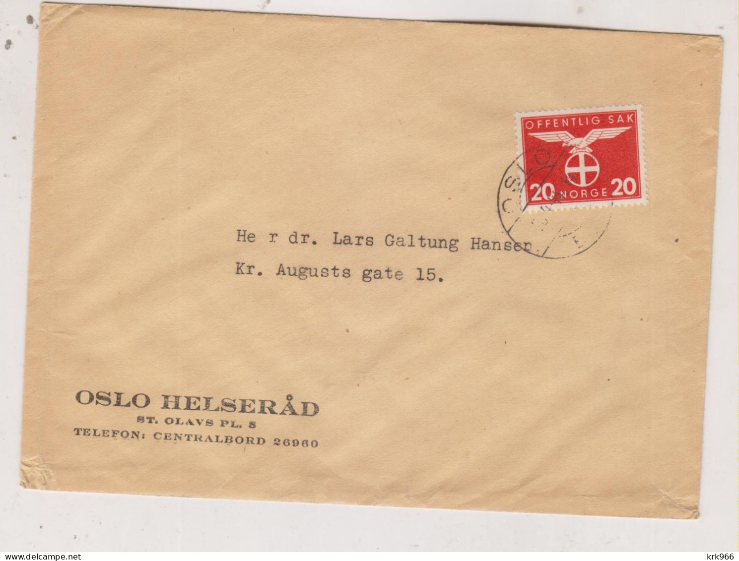 NORWAY 1944 OSLO Nice Cover - Cartas & Documentos