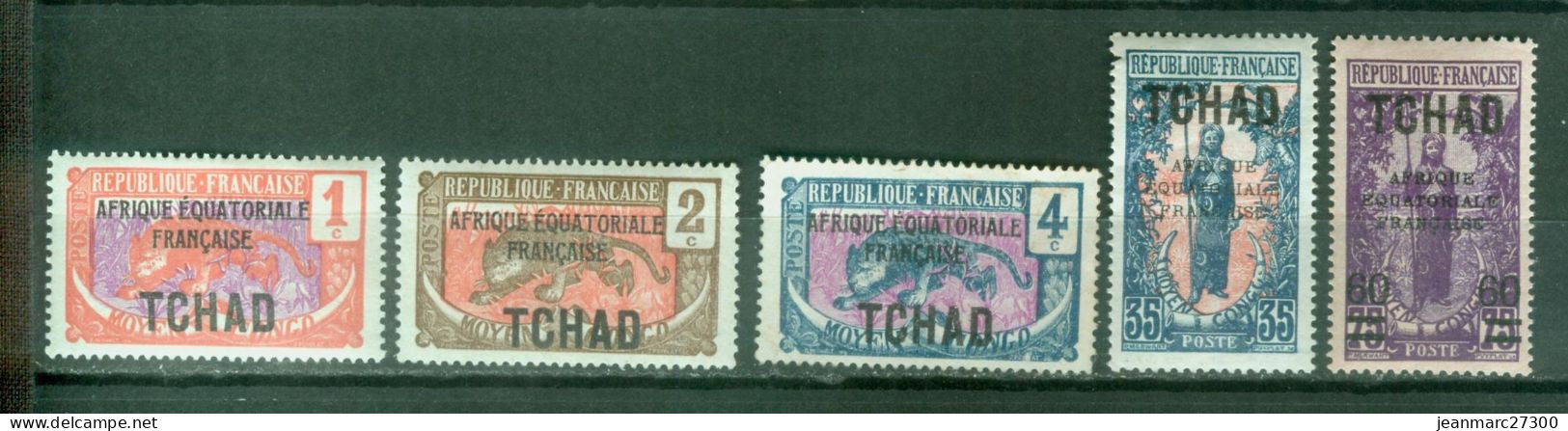 France Colonies - Tchad -  Poste  YT 19 20 21 28 32 Neufs * - Nuovi