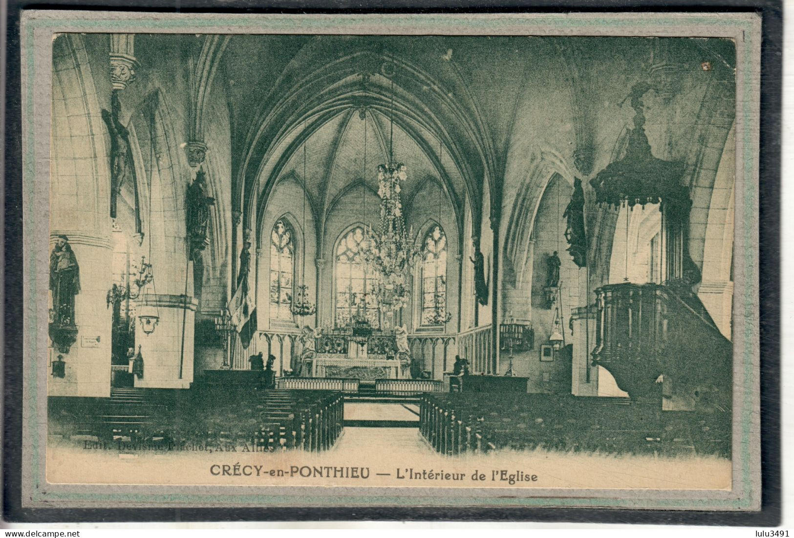 CPA (80) CRECY-en-PONTHIEU - Aspect De L'intérieur De L'eglise En 1929 - Crecy En Ponthieu
