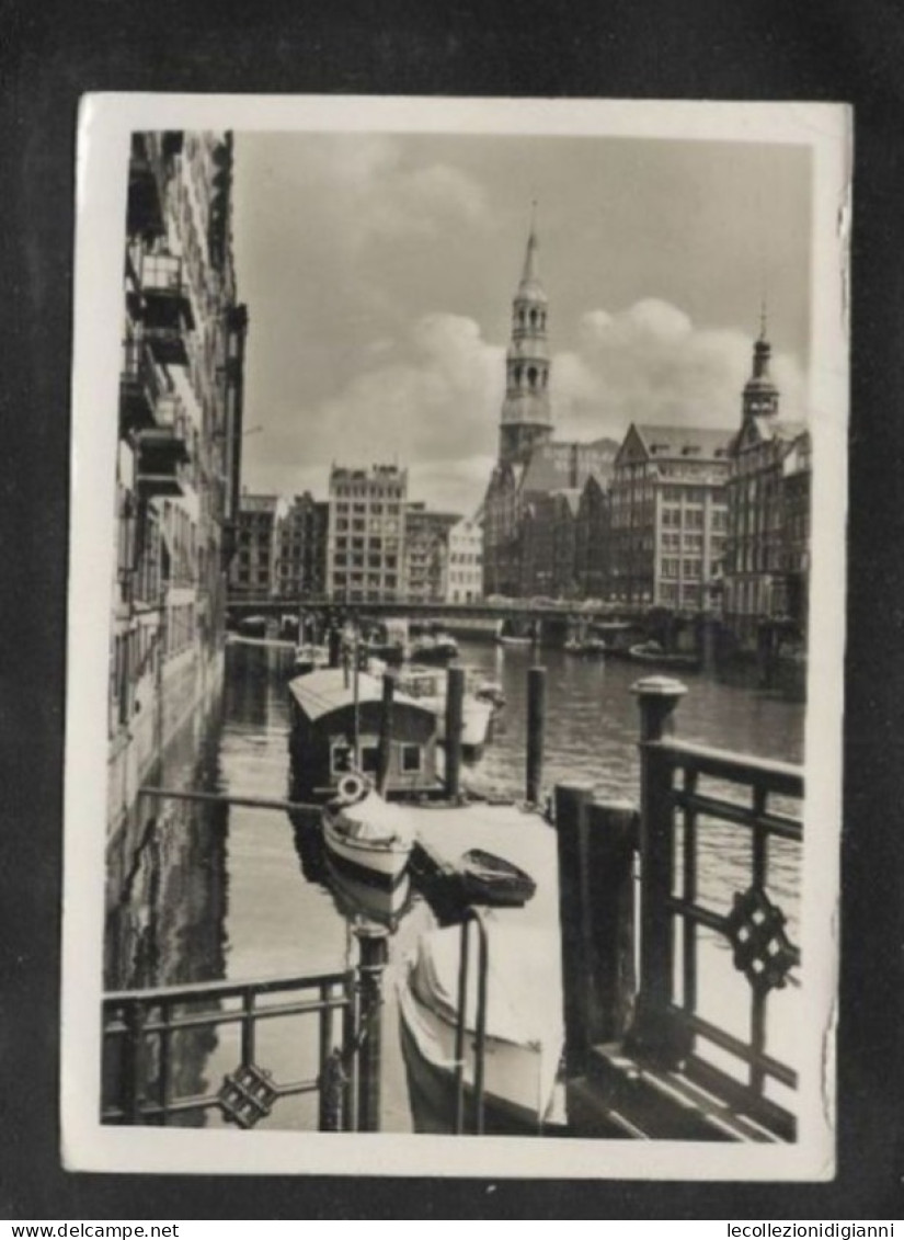 987) US ZONE Pair 6 Pf Su Cartolina Hansestadt Hamburg Katharinenkirche Katharinenfleet 1946 - Emissioni D'emergenza Zona Americana