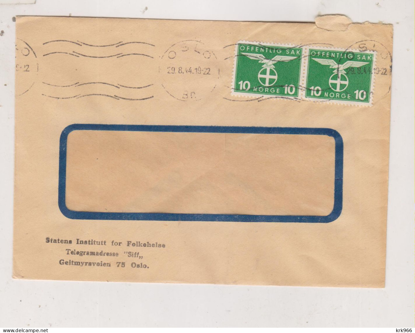 NORWAY 1944 OSLO Nice Cover - Cartas & Documentos