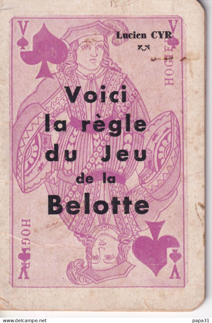 Règlement Du Jeu De La BELOTTE - Petit Livret - Playing Cards