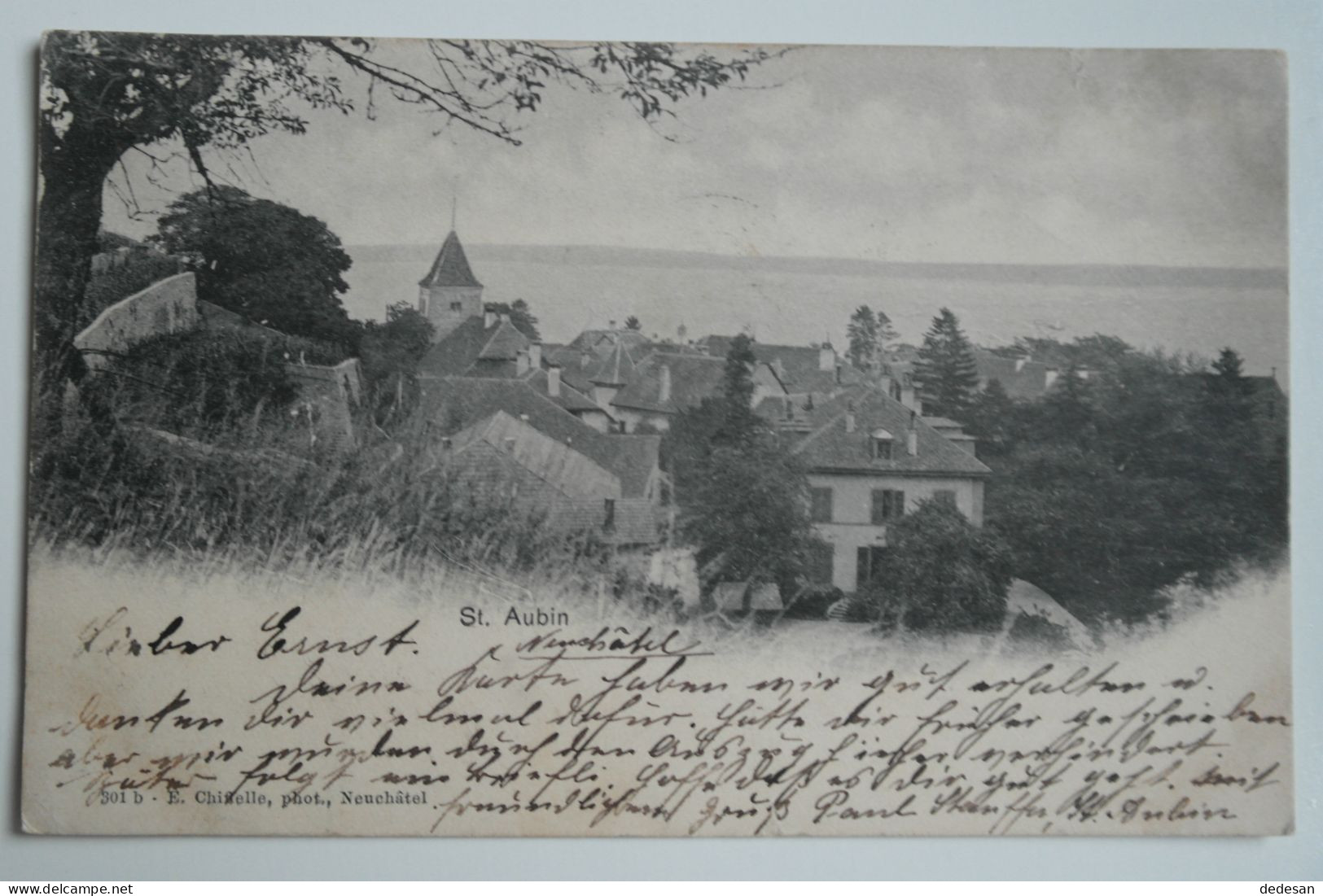 Cpa Neufchatel St Saint AUBIN 1902 - NOV14 - Saint-Aubin/Sauges