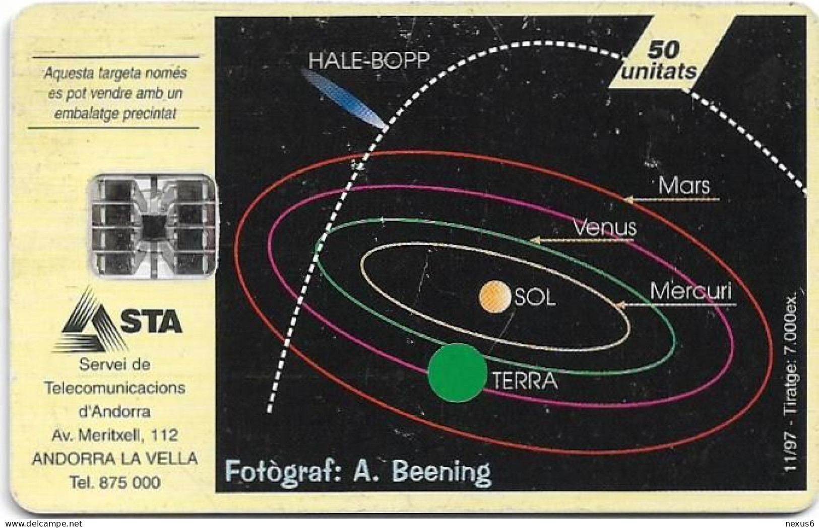 Andorra - STA - STA-0083 - Hale-bopp Comet, SC7, 11.1997, 50Units, 7.000ex, Used - Andorra