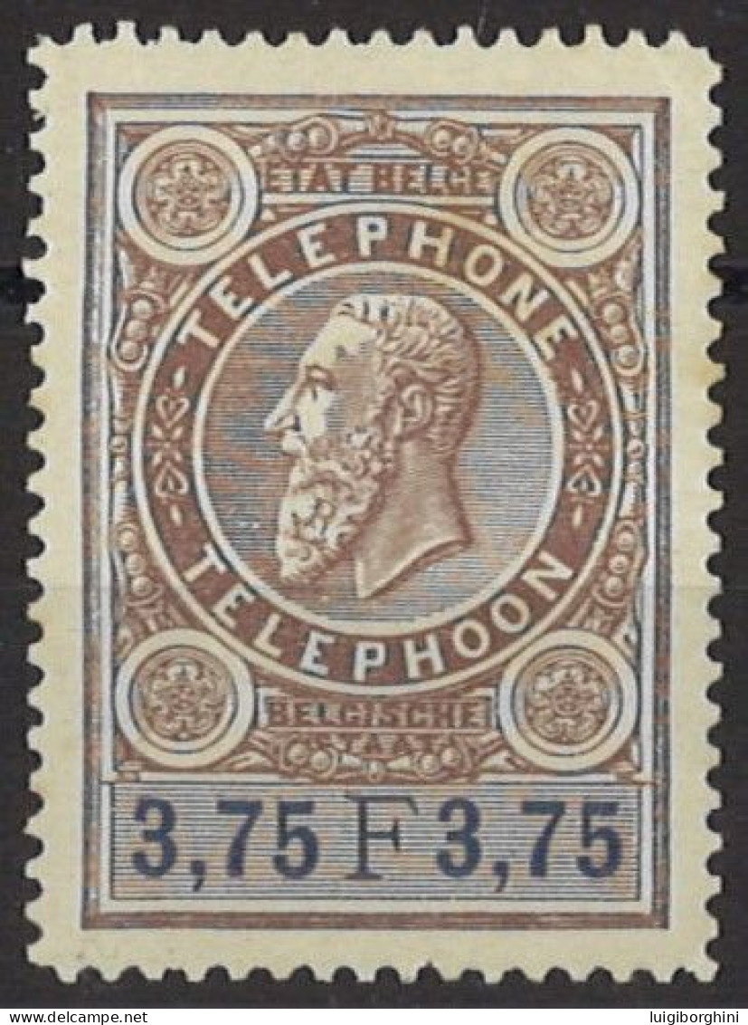 BELGIO 1890 - Francobollo Per Telefono N. 8 Nuovo - Timbres Téléphones [TE]